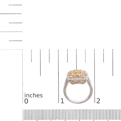 Style Loft Collection Halo and Milgrain Cocktail Cluster 14K Tri-Toned Gold 1.00 Cttw Yellow Diamond Ring (Yellow/G-H Color, SI1-SI2 Clarity) - Ring Size 7