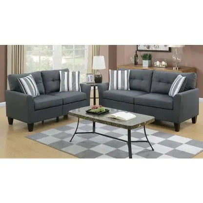 Style Loft Collection Solid Pine Charcoal 2pc Living Room Furniture Set