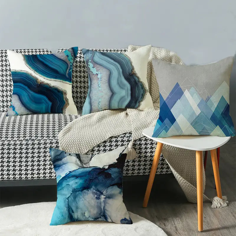 Style Loft Collection Artistic Blue Abstract Pillow Cover