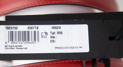 (.01) Style Loft Collection x Versace Slim Red Leather Double Medusa Pendant Adjustable Belt