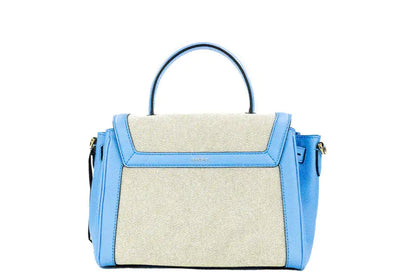 Style Loft Collection x Versace La Medusa Blue Leather Canvas Satchel Tote