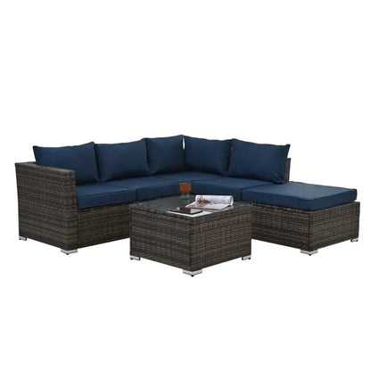 Style Loft Collection All-Weather Wicker Patio Set with Glass Table