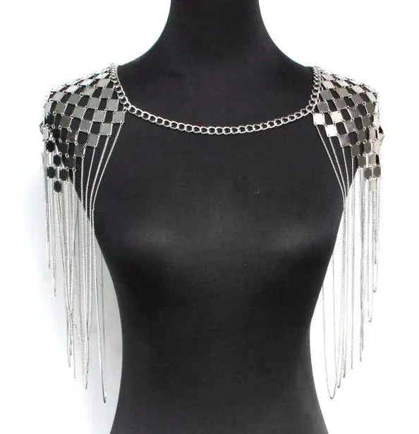 Style Loft Collection Diamond  Metal Tassel Shoulder Chain