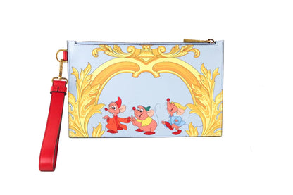 Style Loft Collection x Versace x Disney Cinderella Mice Small Printed Leather Pouch