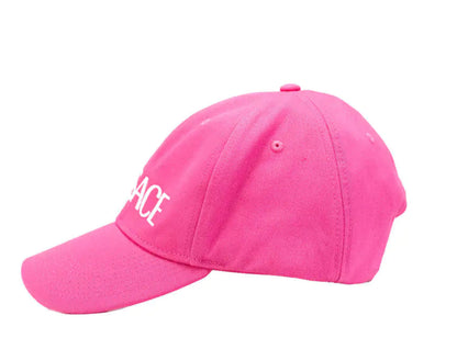 Style Loft Collection x Versace Hot Pink Cotton Embroidered Logo Adjustable Baseball Hat