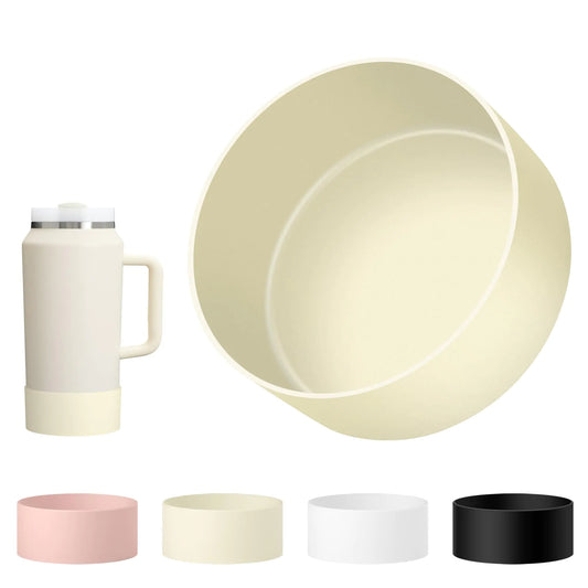 Style Loft Collection Protective Silicone Boot fit for Stanley 64 oz Quencher H2.0 FlowState Tumbler with Handle Anti-Slip Bottom Sleeve Cover for Stanley Quencher Against Dents & Scratches (Cream)