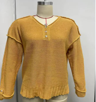 Style Loft Collection Laptop At The Coffeeshop Loose Button Knitted Sweater