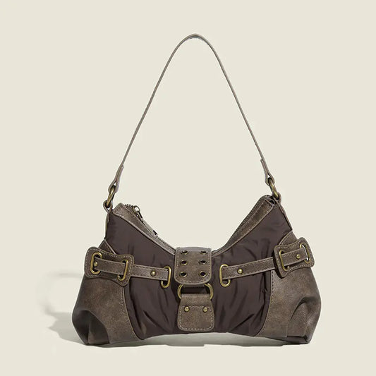 Style Loft Collection Hard and Soft Retro Rivet Baguette Bag