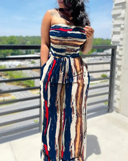 Style Loft Collection Summertime Chi Sleeveless Tube Top Jumpsuit