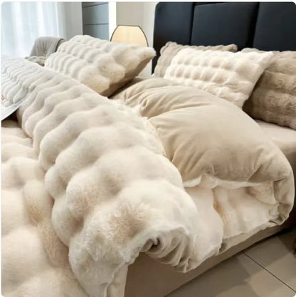 Style Loft Collection Hyper-Plush Thermal Coral Fleece 4-Piece Bedding Set