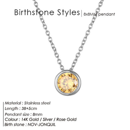 Style Loft Collection Stainless Steel Birth Gemstone Necklace