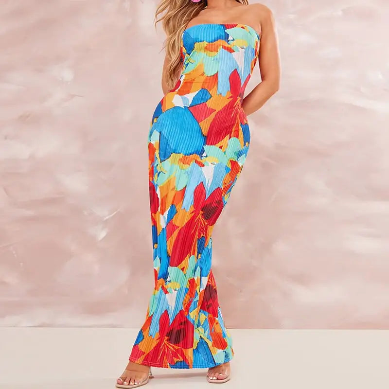 Style Loft Collection Brunch on Brickell Avenue Slim Pleated Tube Dress