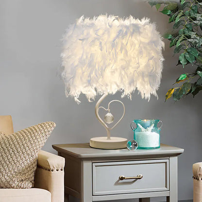 Style Loft Collection LED Feather Heart Crystal Table Lamp