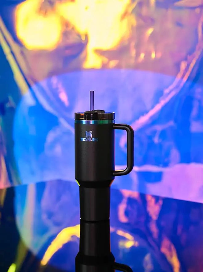 Stanley Quencher H2.0 FlowState Stainless Steel Vacuum Insulated Tumbler with Lid and Straw for Water, Iced Tea or Coffee Laser Black by Style Loft Collection