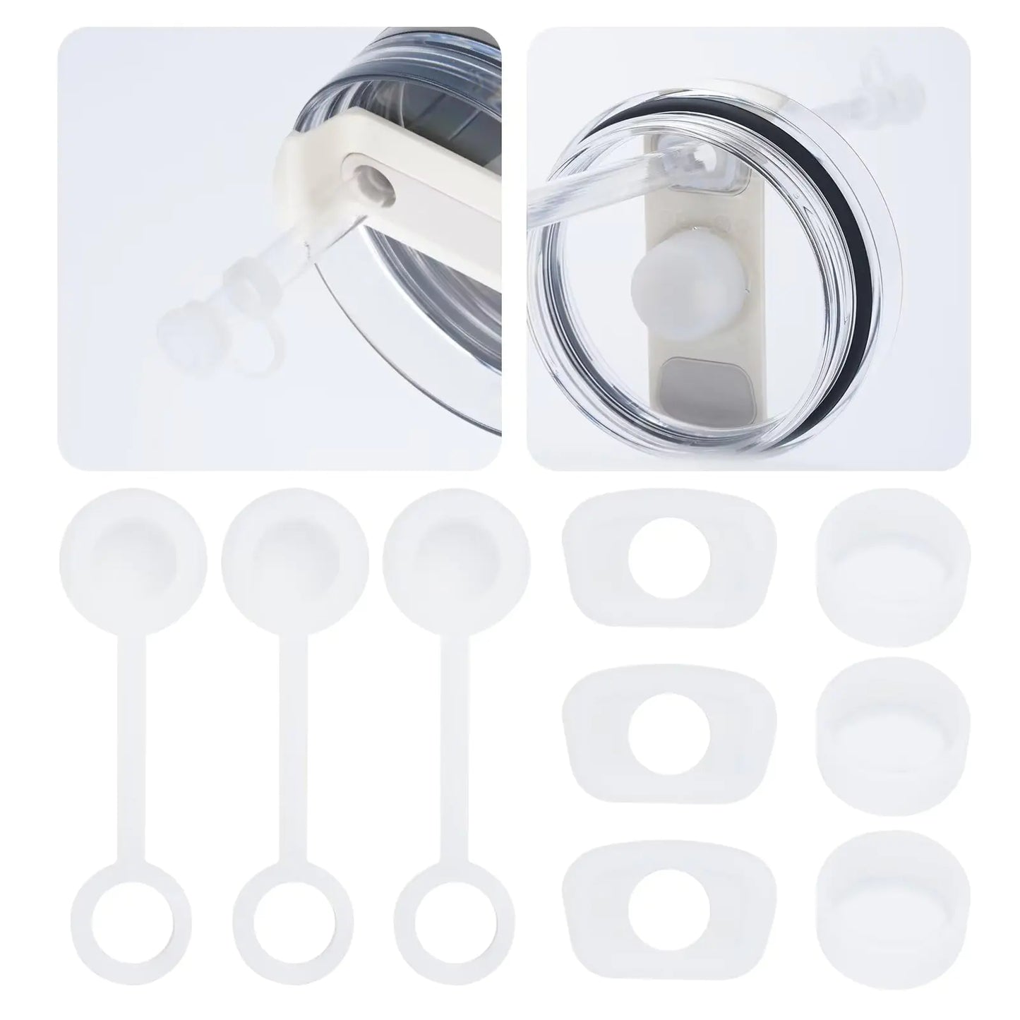 Style Loft Collection 9-Pack Silicone Straw Covers Stanley Cup Accessories Reusable Straw-fitted Beverage lids Compatible with Stanley Cups H2.0 -Dust-Proof Straw Caps for 40/30oz Tumblers and Water Bottles
