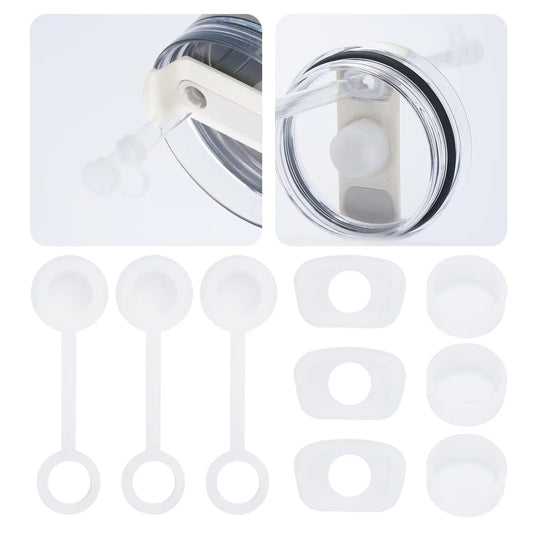 Style Loft Collection 9-Pack Silicone Straw Covers Stanley Cup Accessories Reusable Straw-fitted Beverage lids Compatible with Stanley Cups H2.0 -Dust-Proof Straw Caps for 40/30oz Tumblers and Water Bottles