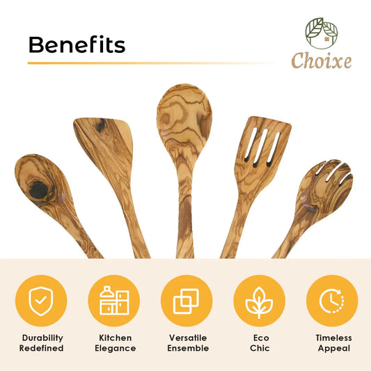 Style Loft Collection 5 Piece Olive Wood Kitchen Servers Set