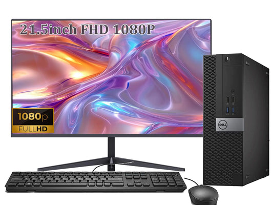 Style Loft Collection x Dell OptiPlex 5050 SFF Computer Desktop PC and Monitor 21.5in FHD Intel 6th Core i5-6600 16GB RAM 256GB SSD USB Keyboard & Mouse BT Wi-Fi Windows 10 Pro (Renewed)
