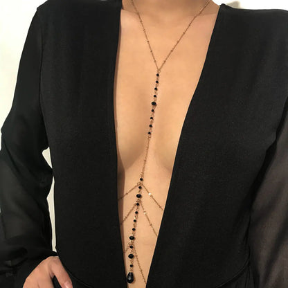 Style Loft Collection Black Crystal Body Necklace