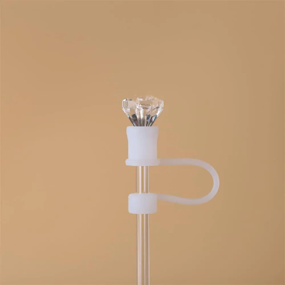 Style Loft Collection Diamond Straw Toppers for Stanley Cup Silicone Straw Covers for Stanley Cup 30&40Oz Dust-Proof Straw Topper Reusable Straw Cover for Stanley Tumbler Accessories 10mm (Transparent)