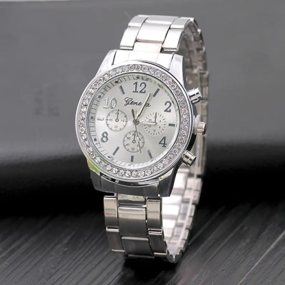 Style Loft Collection Geneva Studded Stainless Steel Quartz Watch