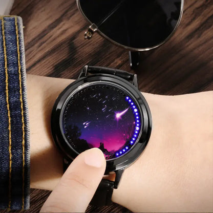 Style Loft Collection Waterproof Leather LED Touch Screen Couples Watch