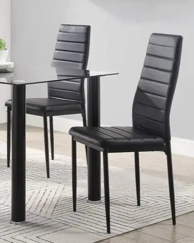 Style Loft Collection Contemporary Black Metal Dining Chairs 2pc Set