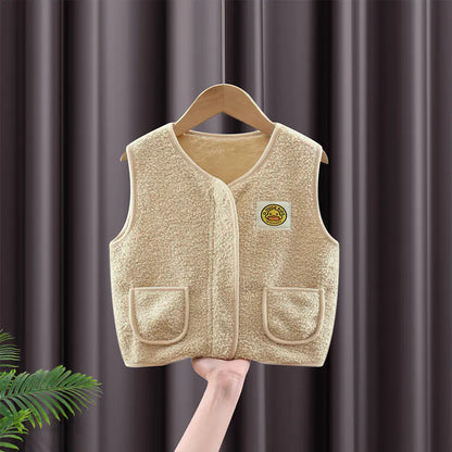 Style Loft Collection Little Yellow Duck Teddy Thick Fleece Vest for Kids