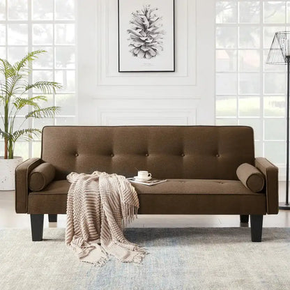 Style Loft Collection Sandstone Pull Point Tufted Button Sofa