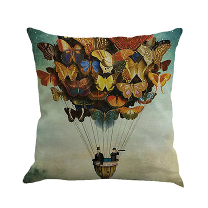 Style Loft Collection Butterfly Art Linen Pillow Cover