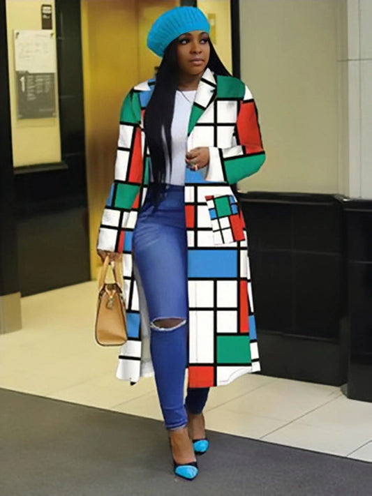 (.12) Style Loft Collection Long Sleeve African Trench Coat