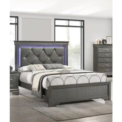 (.22) Style Loft Collection LED Backlight Tufted Queen Bed