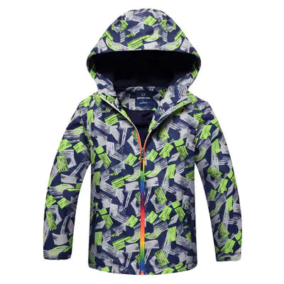 Style Loft Collection Abstract Artistry Waterproof Windbreaker Jacket