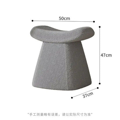 Style Loft Collection Plush Cashmere and Solid Wood Minimalist's Dream Vanity Stool