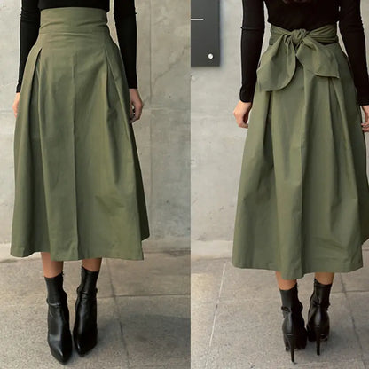 Style Loft Collection Vita Army Green Mid-Length Skirt