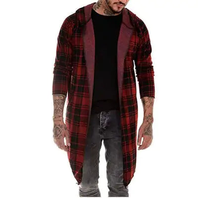 Style Loft Collection I Do This In My Sleep Plaid Long Cardigan Hoodie
