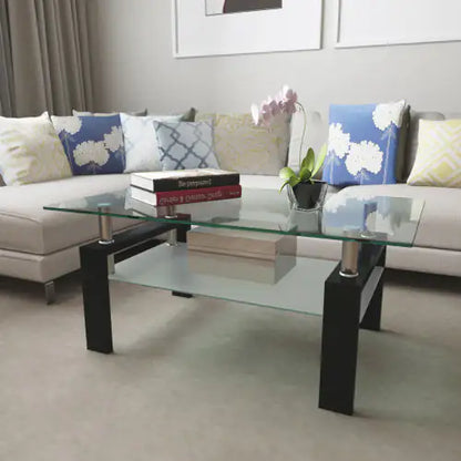Style Loft Collection Elegant Black Glass Coffee Table