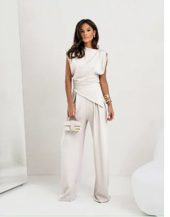 Style Loft Collection Two Piece Ensemble with Wide-Leg Pants