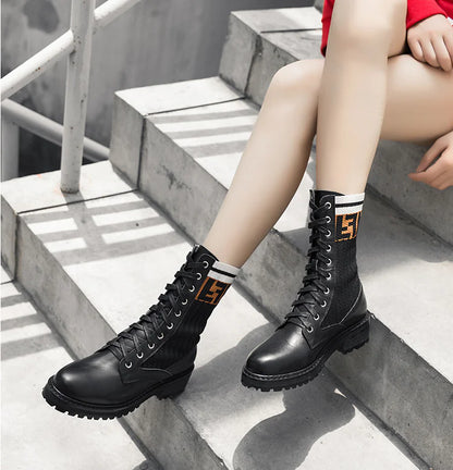 Style Loft Collection Knitted Leather Boots
