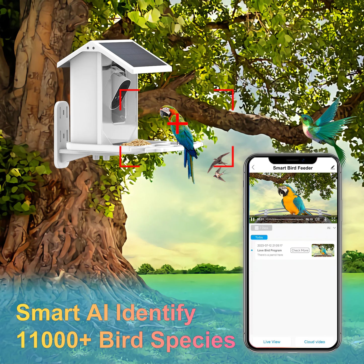 Style Loft Collection CyberStyle ChirpAlert Solar Smart AI Feeder Cam