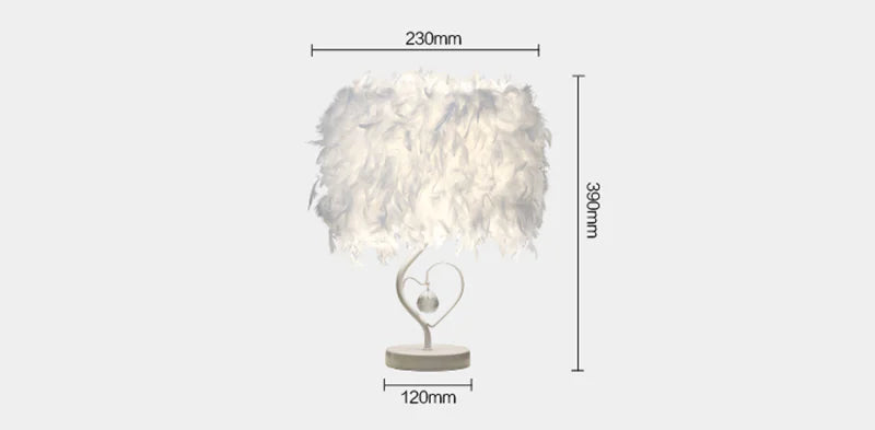 Style Loft Collection LED Feather Heart Crystal Table Lamp