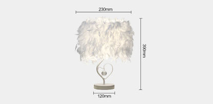 Style Loft Collection LED Feather Heart Crystal Table Lamp