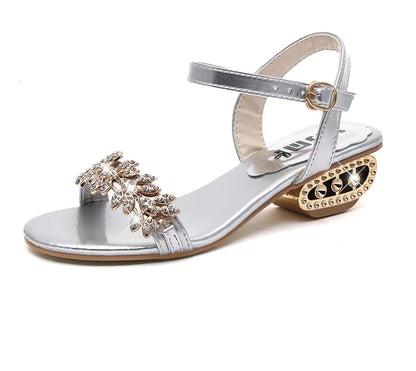 Style Loft Collection Catch This Drip Rhinestone Buckle Flat Heel Sandals