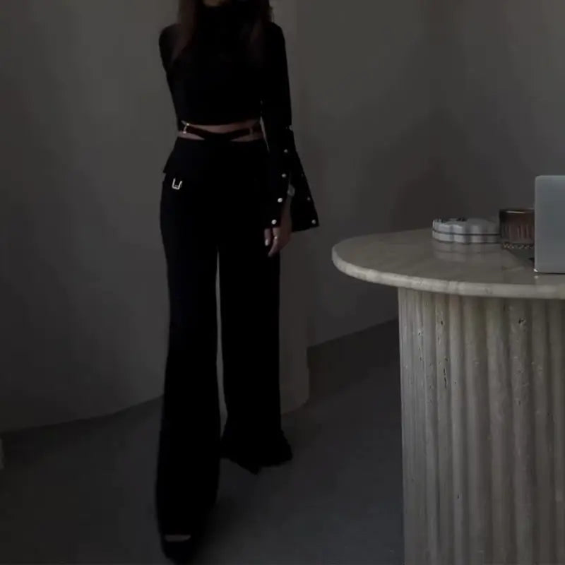 Style Loft Collection True in Brooklyn Crop Top and High-Waist Pants Set