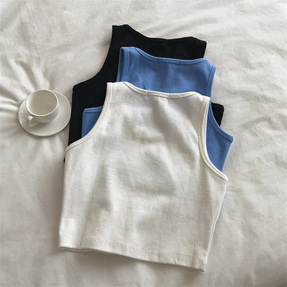 Style Loft Collection Embroidered Angel Cropped Tank Top