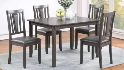 Style Loft Collection Grey 5-Piece Dining Set with Cushioned Chairs