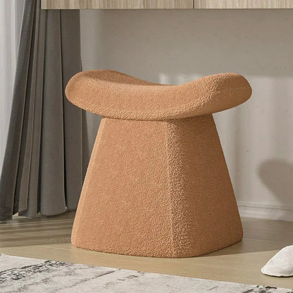 Style Loft Collection Plush Cashmere and Solid Wood Minimalist's Dream Vanity Stool