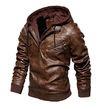 Style Loft Collection Needles Highway Washed Vegan Leather Bikers Jacket