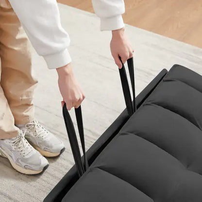 Style Loft Collection Velvet 3-in-1 Sleeper Loveseat Sofa with Pullout Bed - Black