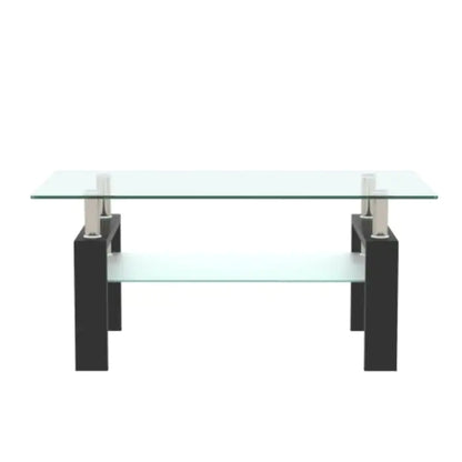 Style Loft Collection Elegant Black Glass Coffee Table